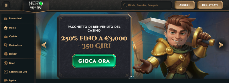 Hero Spin: i migliori giochi da casino non AAMS